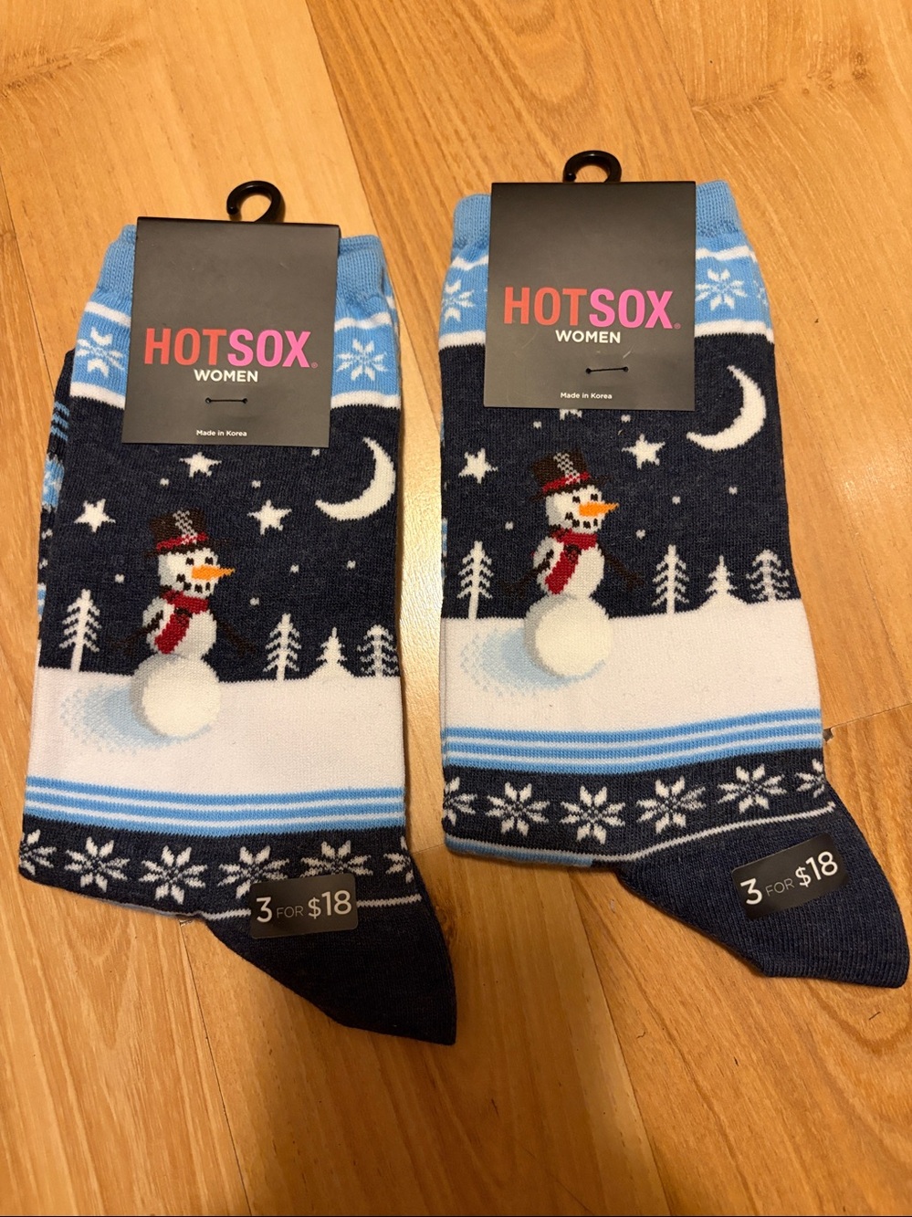Winter bundle snowman blue socks 2 pair